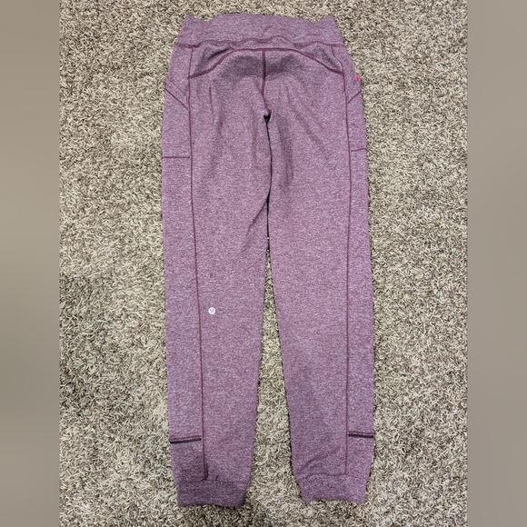 Lululemon Base Runner Jogger Sweatpants Rulu Heathered Bordeaux Drama Size 4 - Picture 4 of 8